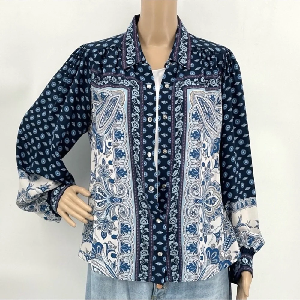 HALE BOB SILK BUTTON DOWN SHIRT - Picture 3 of 5